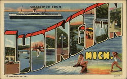 Greetings from Ludington Michigan Postcard Postcard