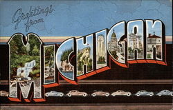 Greetings from Michigan Postcard