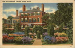 Old New England Garden Postcard