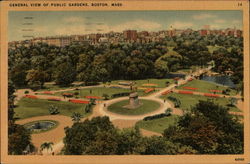 General View of Public Gardens Postcard