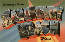 Greetings from Salisbury Beach Massachusetts Postcard Postcard