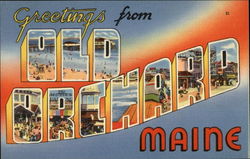 Greetings from Old Orchard Maine Postcard