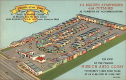 Mission Auto Court Postcard