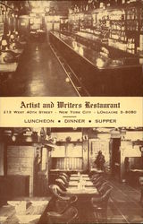 Artist and Writer's Restaurant New York City, NY Postcard Postcard