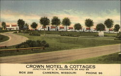 Crown Motel & Cottages Cameron, MO Postcard Postcard