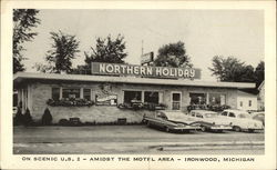 On Scenic U.S. 2 - Amidst the Motel Area Ironwood, MI Postcard Postcard