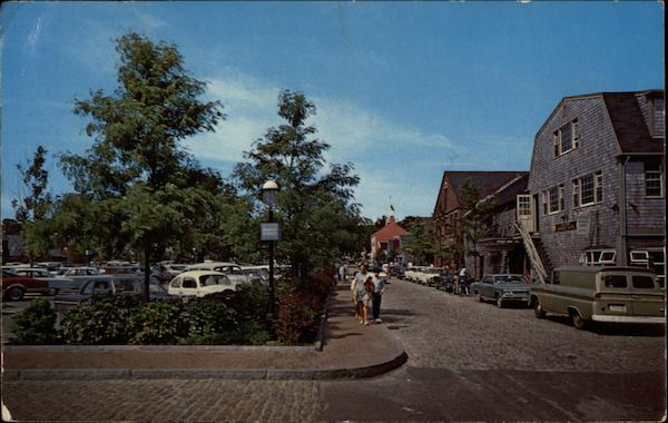 New Mall and Parking Area at Straight Wharf Nantucket Massachusetts