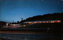 Night View of Johnson's Motel & Restaurant Postcard