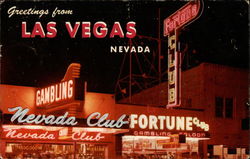 Fortune and Nevada Clubs Postcard