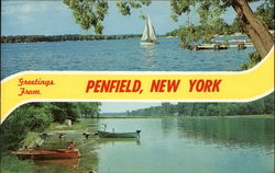 View of Lake and Riverbank Postcard