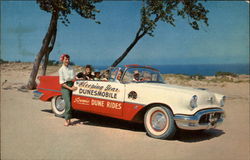 Dunesmobiles at Sleeping Bear Sand DUne Postcard