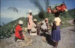 Jamaicans marketing Produceby the Roadside Postcard