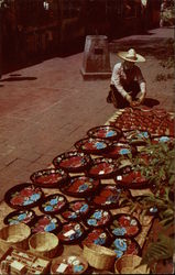 Sidewalk Merchant, Olvera Street Postcard