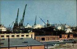 Shipping at Busy Baltimore Harbor Postcard