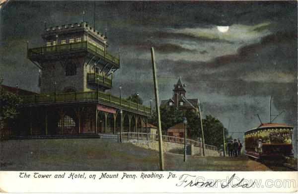 The Tower and Hotel, on Mount Penn. Reading Pennsylvania