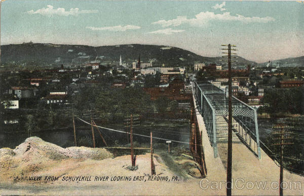 View from Schuylkill River Looking East Reading Pennsylvania