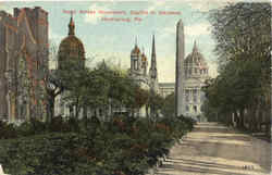 State Street Monument, Capitol in distance Postcard