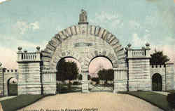 Entrance to Greenwood Cementery Postcard