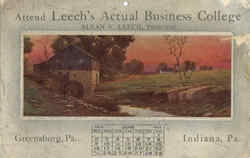 Leech's Actual Business College The Old Mill Postcard