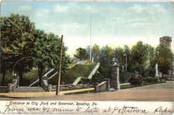 Entrance to City Park and Reservoir Postcard