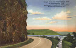 Girty's Face and Susquehanna River on Susquehanna Trail Postcard