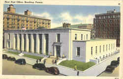 New Post Office Reading, PA Postcard Postcard
