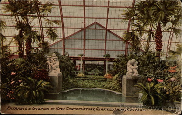 Entrance & Interior of New Conservatory, Garfield Park Chicago Illinois