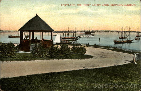 Fort Allen Park, Showing Harbor Portland Maine