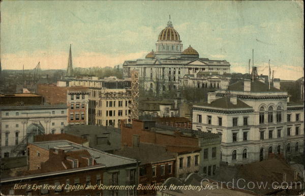 Bird's Eye View of Capitol and Government Buildings Harrisburg Pennsylvania