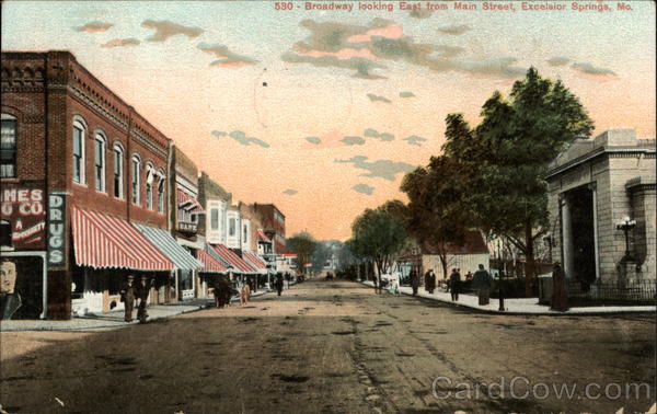 Broadway Looking East from Main Street Excelsior Springs Missouri