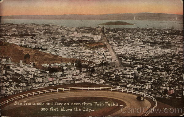 San Francisco and Bay as Seen from Twin Peaks California