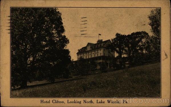 Hotel Clifton, Looking North Lake Winola Pennsylvania