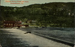 Electric Power Plant and Dam Postcard