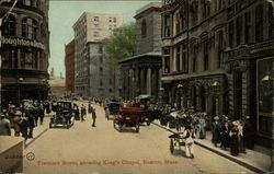 Tremont Street, showing King's Chapel Postcard
