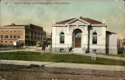 Masonic Temple and Public Library Postcard