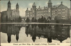 Chapel and Main Bldg., St. Joseph's College Rensselaer, IN Postcard Postcard