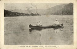 Canoeing on Allegheny River Postcard