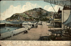 Crescent Ave. and Harbor Avalon Postcard