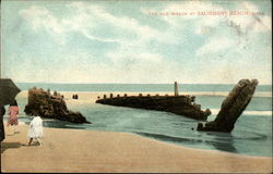 The Old Wreck at Salisbury Beach Massachusetts Postcard Postcard
