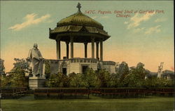 Pagoda, Band Shell at Garfield Park Postcard