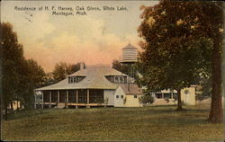 Residence of H. F. Harvey, Oak Glenn, White Lake Montague, MI Postcard Postcard