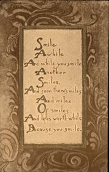Smile Awhile Poem Poems & Poets Postcard Postcard