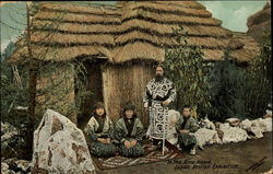 In the Aino Home, Japan-British Exhibition Postcard