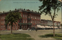 Washington Street, Leeper Hotel Postcard