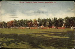 Dress Parade at Camp Lincoln Springfield, IL Postcard Postcard