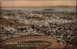 San Francisco and Bay as Seen from Twin Peaks Postcard