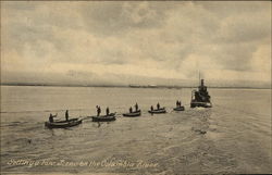 Setting a Tow Scene on the Columbia River Oregon Boats, Ships Postcard Postcard