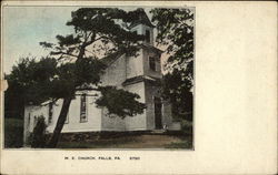 M. E. Church Falls, PA Postcard Postcard