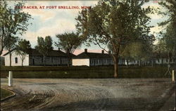 Barracks at Fort Snelling, Minn Minnesota Postcard Postcard