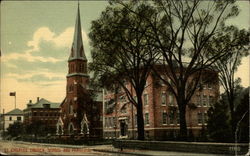 St. Charles Church, School and Parochial Residence Woburn, MA Postcard Postcard